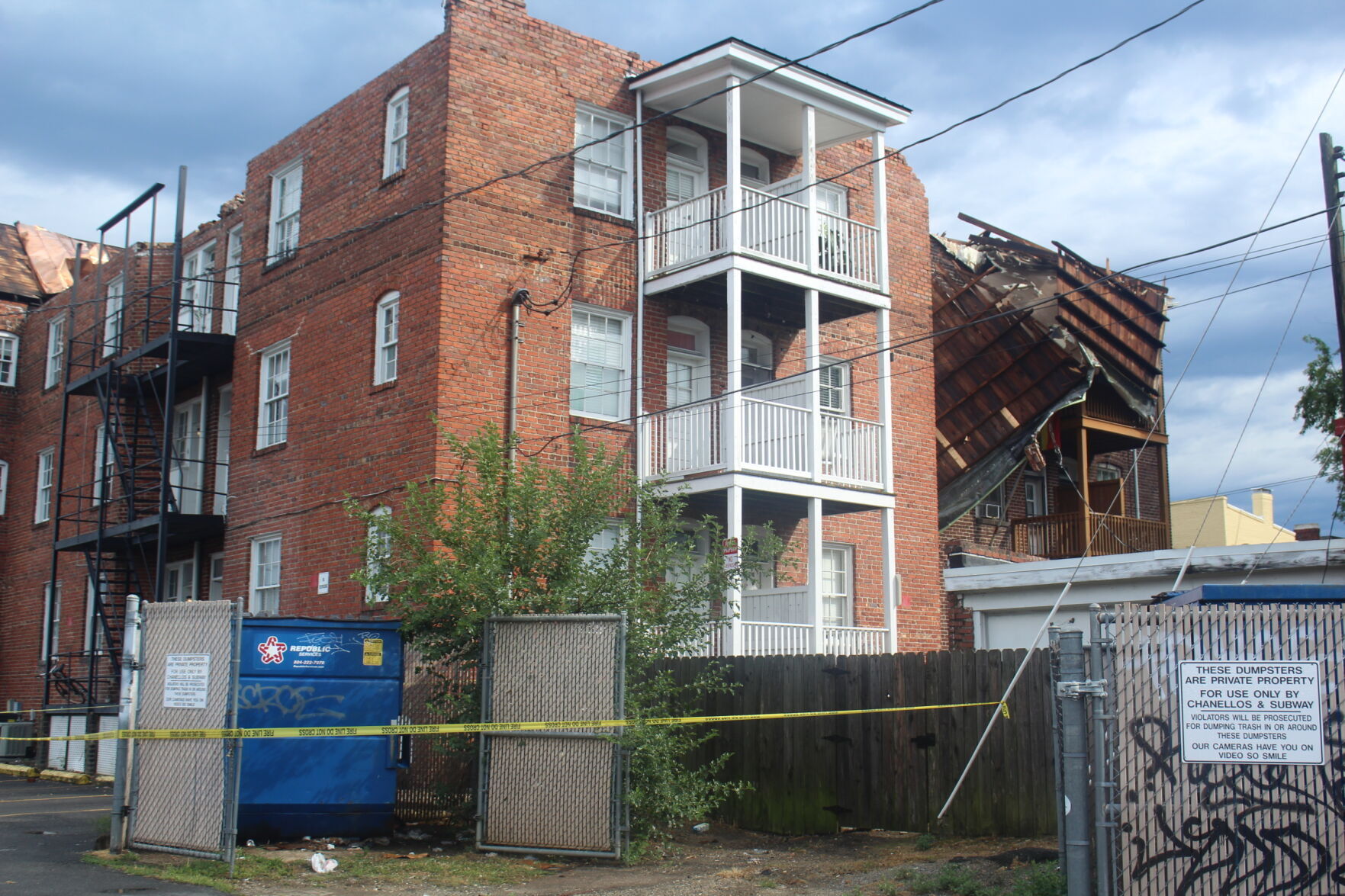 Richmond apartment roof collapses after severe thunderstorm